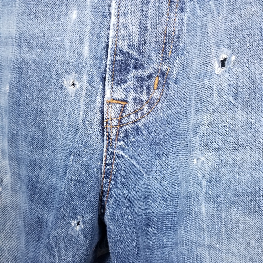 Denim & Supply Ralph Lauren Blue Distressed Denim Slouch Jeans Size 36x30 - Picture 4 of 16